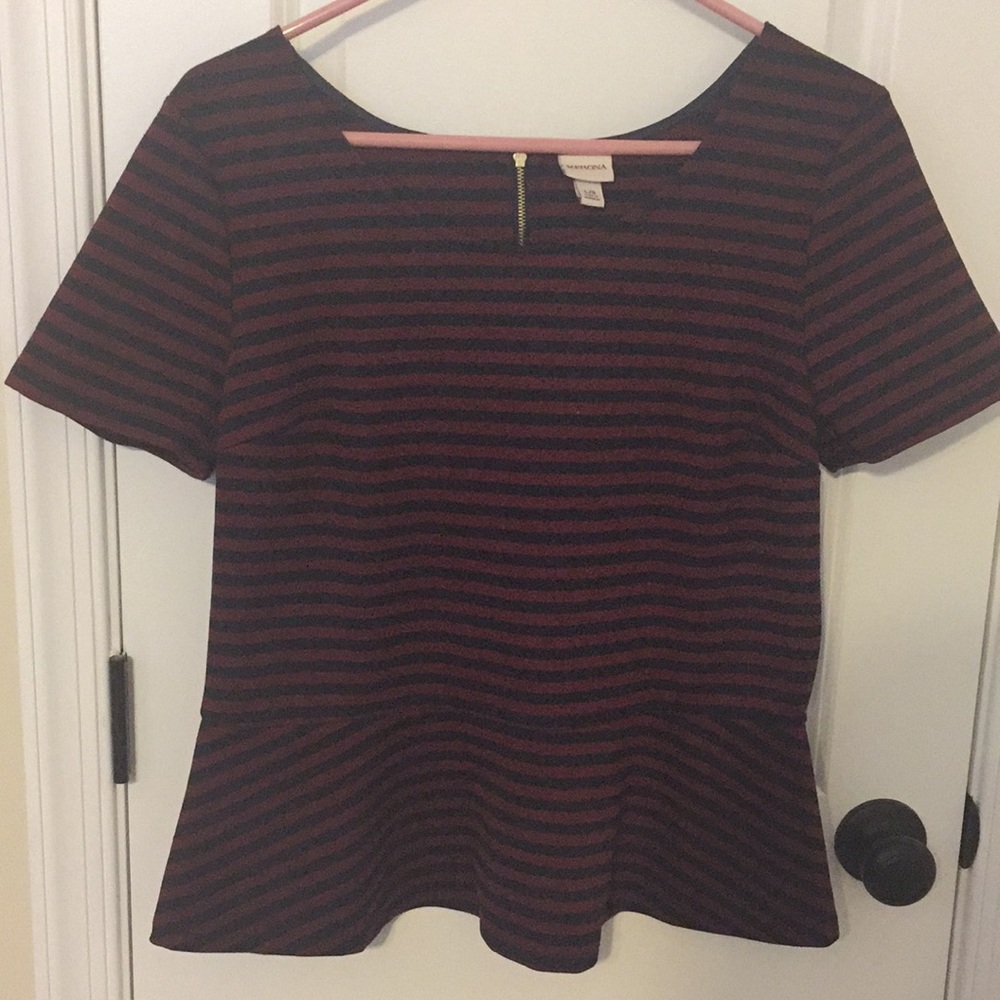 Merona stripe peplum top